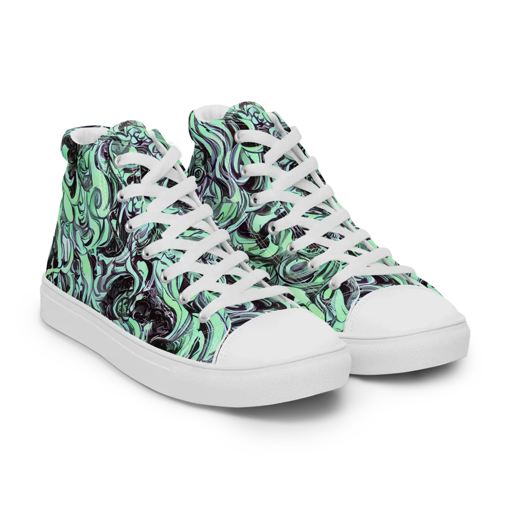 Mint Maelstrom on Men's High Top Canvas Shoes — Right Front