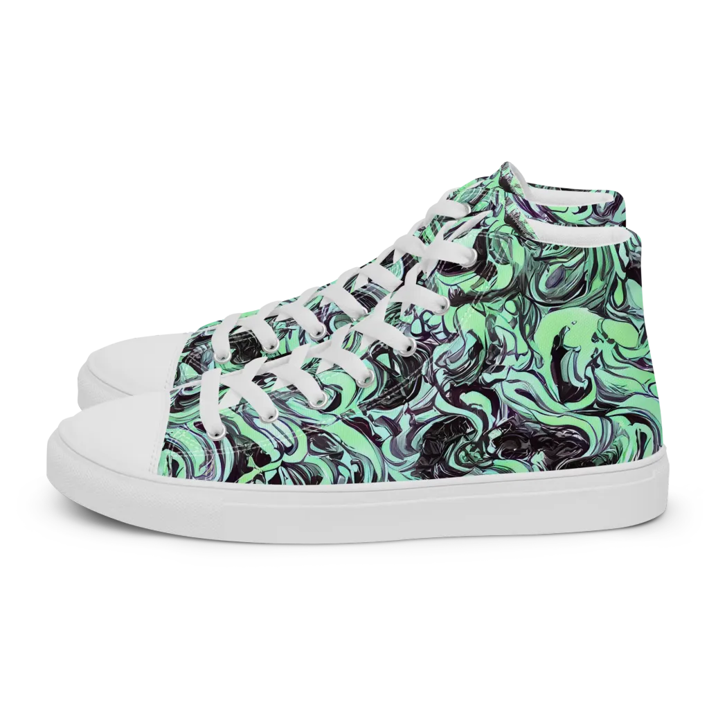 Mint Maelstrom on Men's High Top Canvas Shoes — Left
