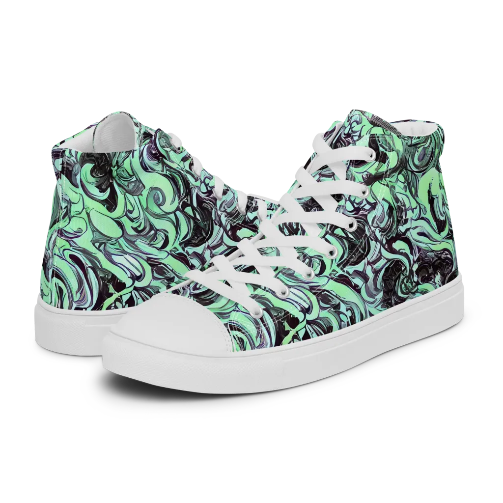 Mint Maelstrom on Men's High Top Canvas Shoes — Left