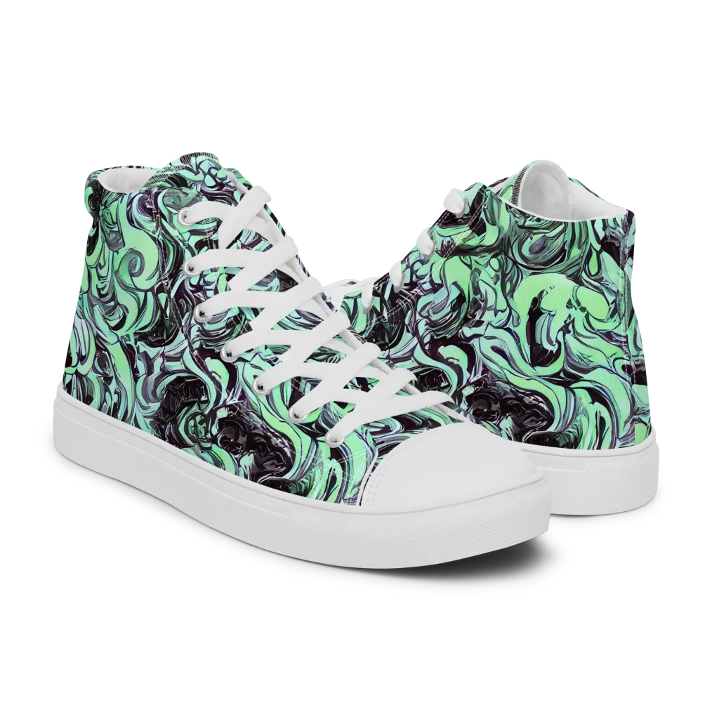 Mint Maelstrom on Men's High Top Canvas Shoes — Right