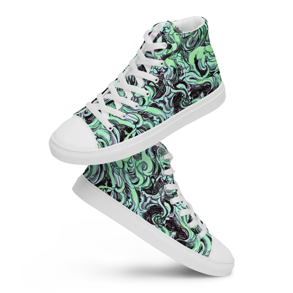 Mint Maelstrom on Men's High Top Canvas Shoes — Front