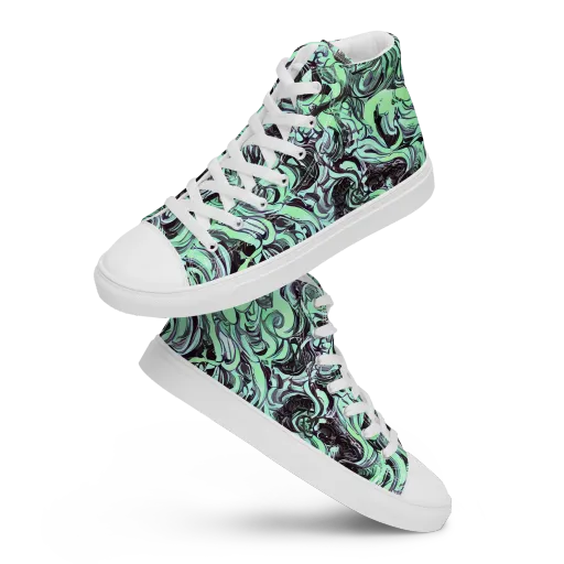 Mint Maelstrom on a Men's High Top Canvas Shoes