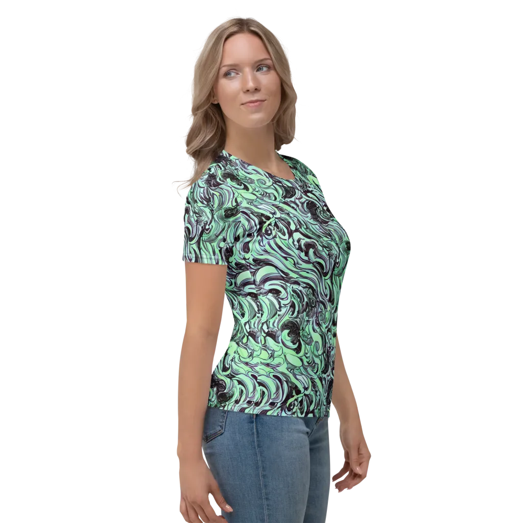 Mint Maelstrom on Women's Crew Neck T-Shirt — Right