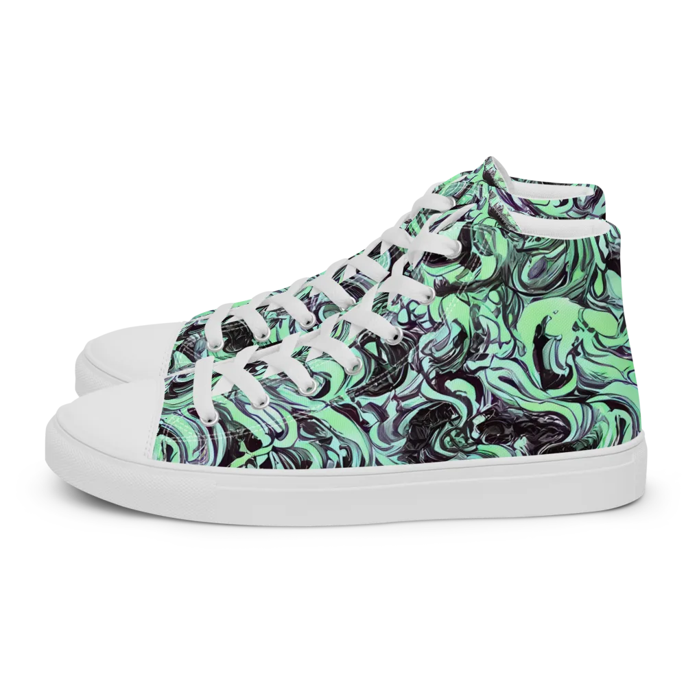 Mint Maelstrom on Women's High Top Canvas Shoes — Left
