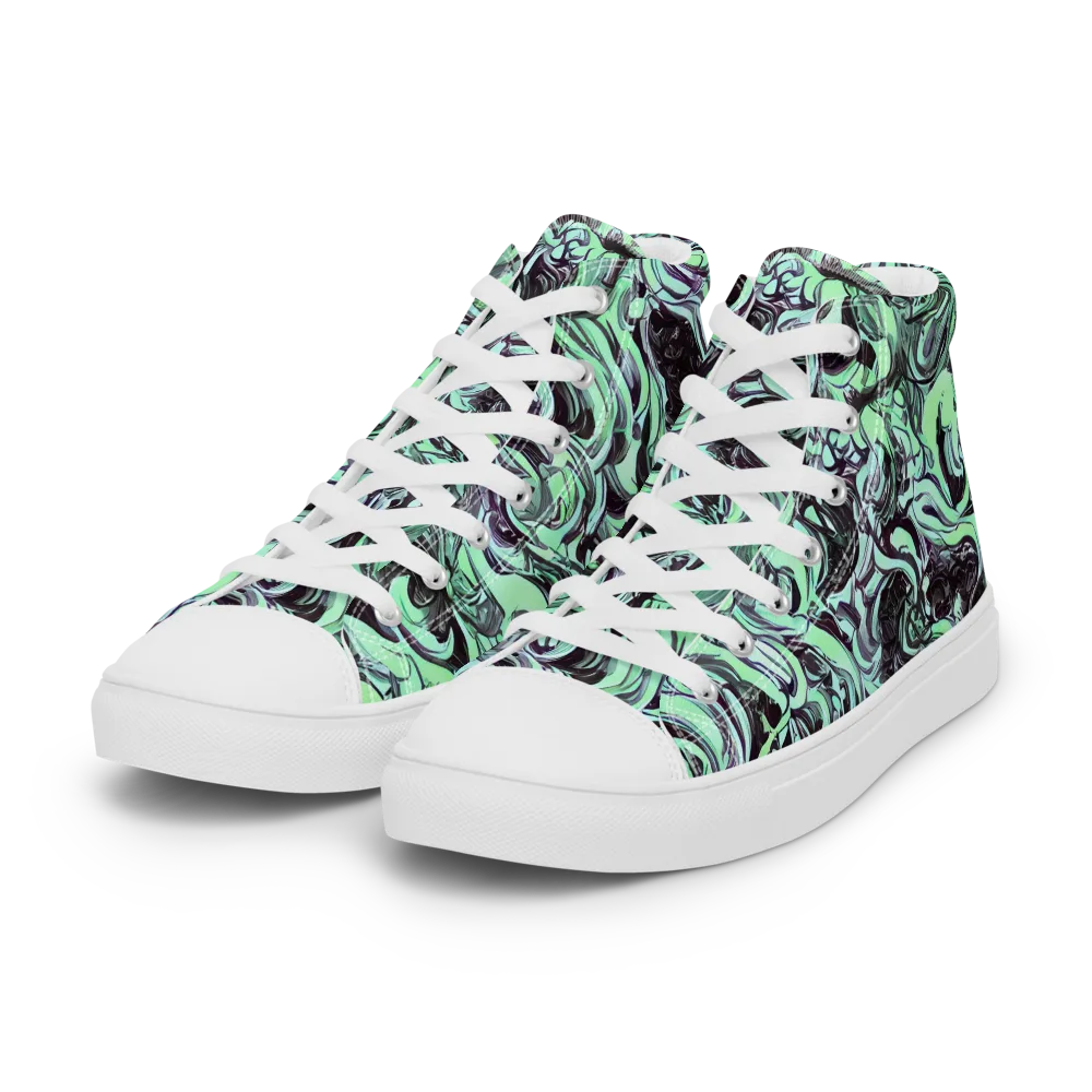 Mint Maelstrom on Women's High Top Canvas Shoes — Left Front