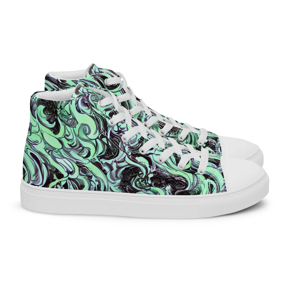 Mint Maelstrom on Women's High Top Canvas Shoes — Right