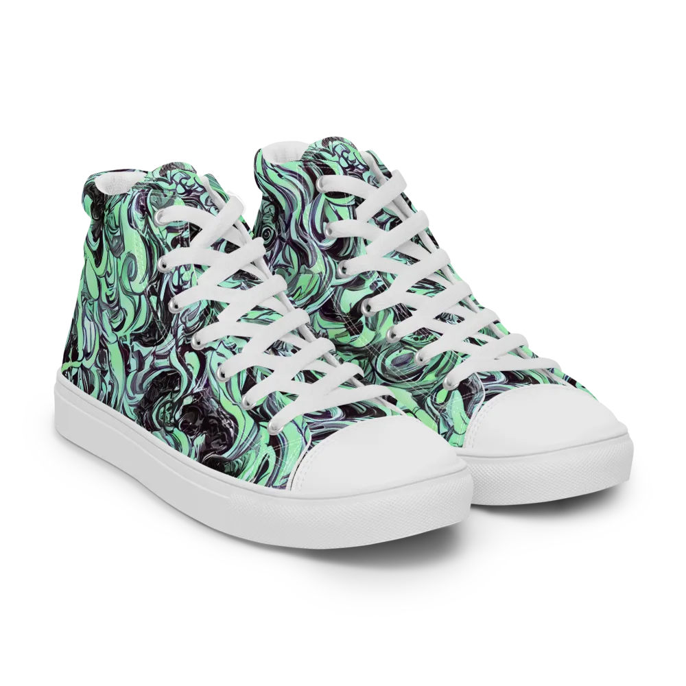 Mint Maelstrom on Women's High Top Canvas Shoes — Right Front