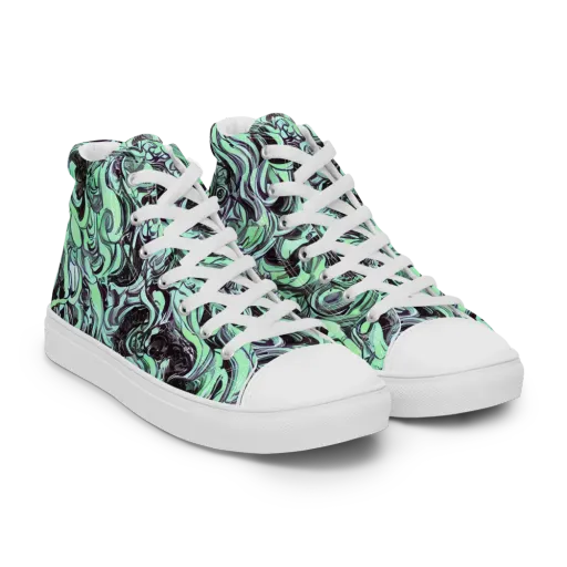 Mint Maelstrom on a Women's High Top Canvas Shoes