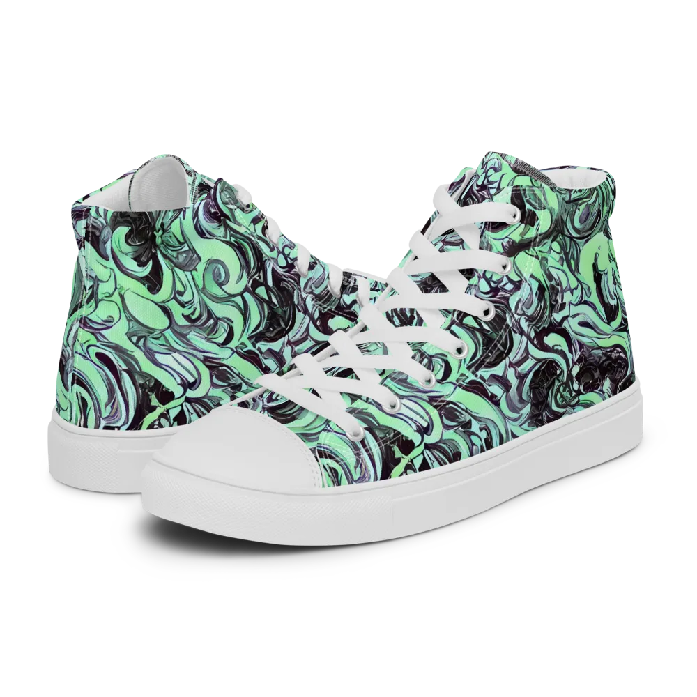 Mint Maelstrom on Women's High Top Canvas Shoes — Left