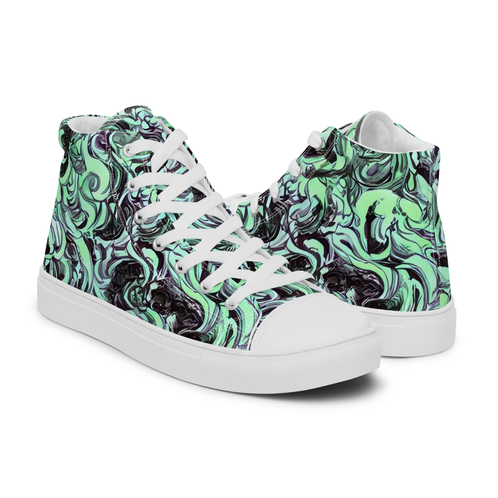Mint Maelstrom on Women's High Top Canvas Shoes — Right
