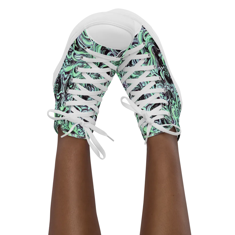 Mint Maelstrom on Women's High Top Canvas Shoes — Front