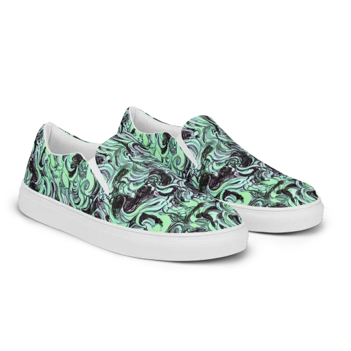 Mint Maelstrom on a Men's Slip-On Canvas Shoes