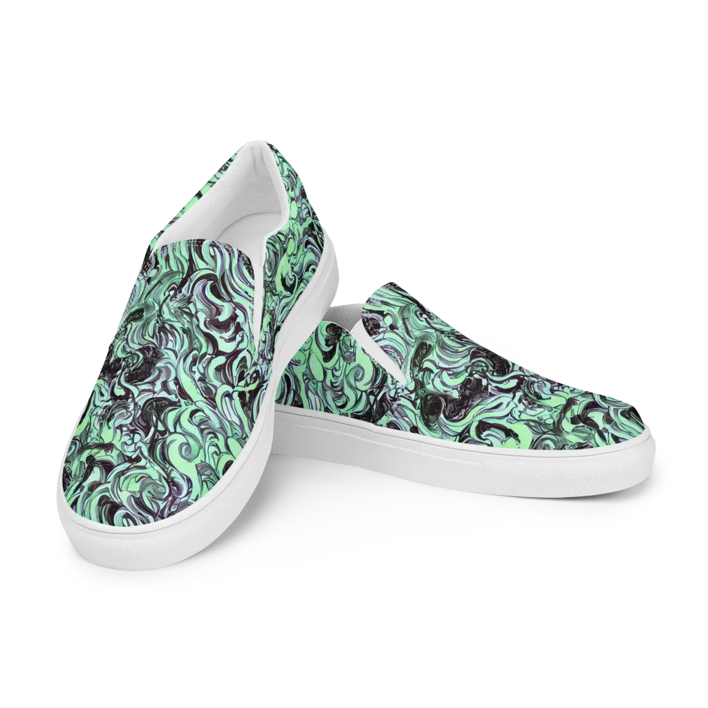 Mint Maelstrom on Men's Slip-On Canvas Shoes — Left Front