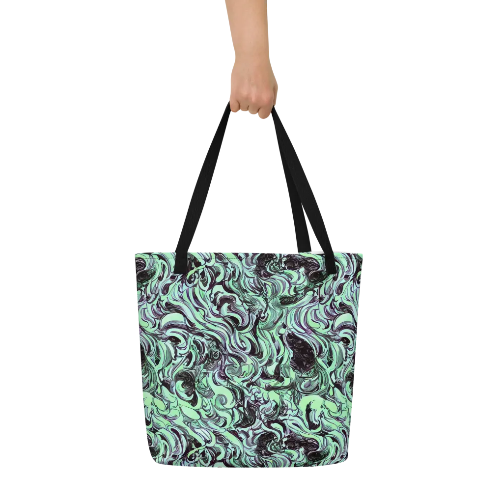 Mint Maelstrom on Large Tote Bag W/ Pocket — Front