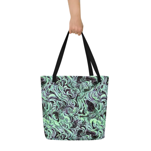 Mint Maelstrom on a Large Tote Bag W/ Pocket