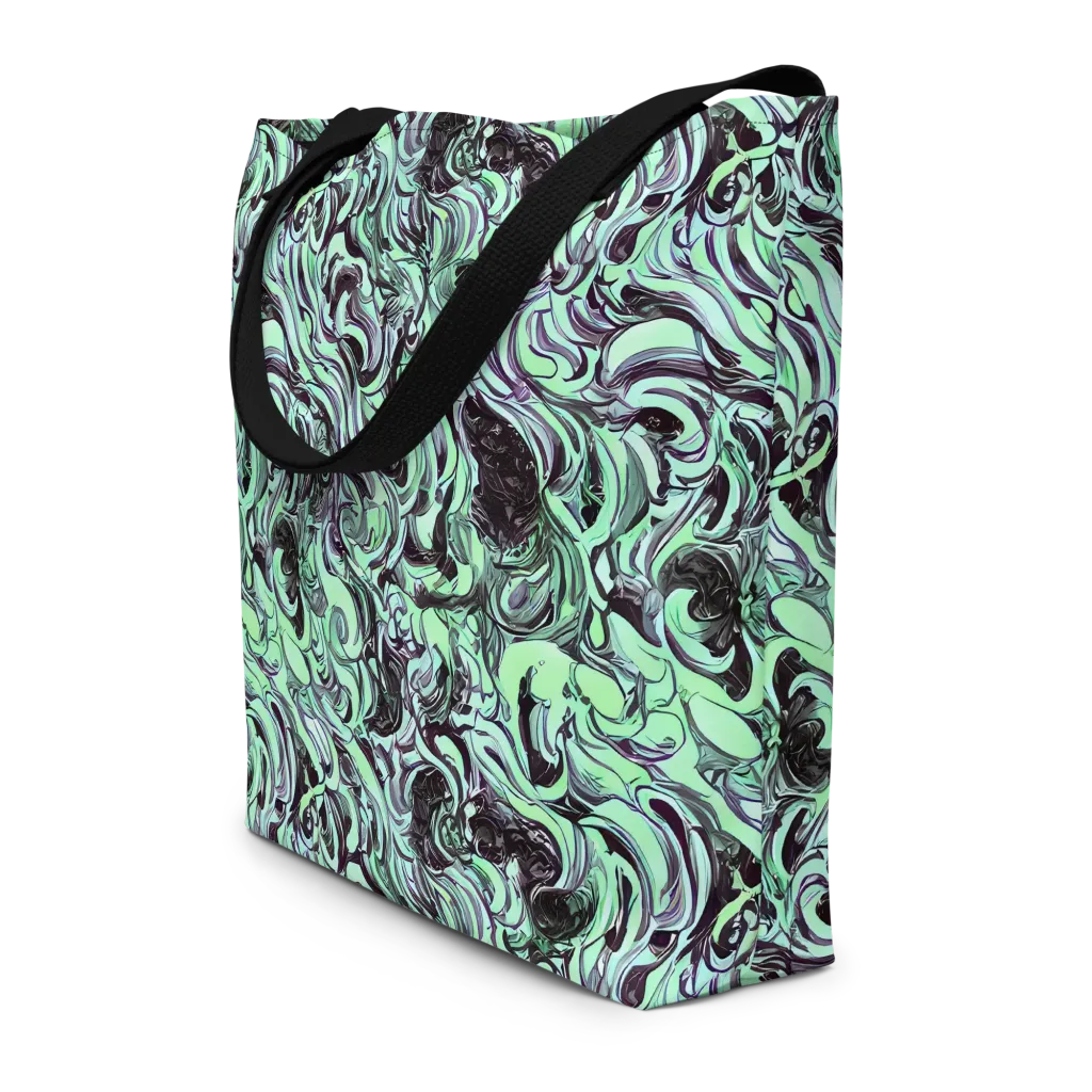 Mint Maelstrom on Large Tote Bag W/ Pocket — Front