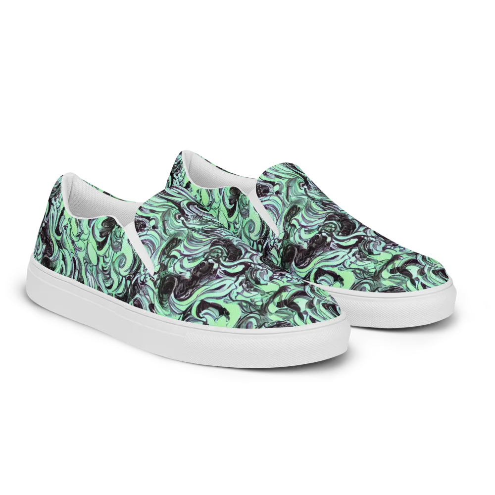 Mint Maelstrom on Women's Slip-On Canvas Shoes — Right Front