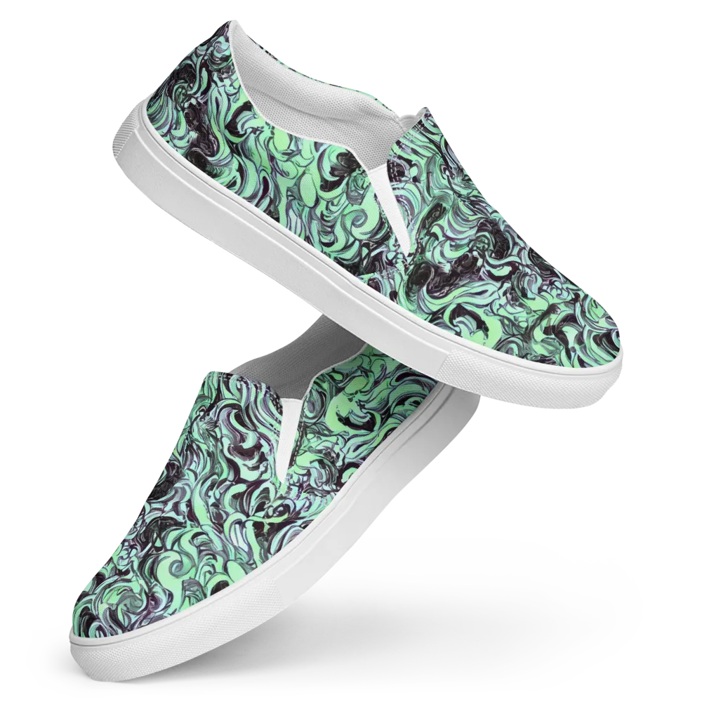 Mint Maelstrom on Women's Slip-On Canvas Shoes — Front