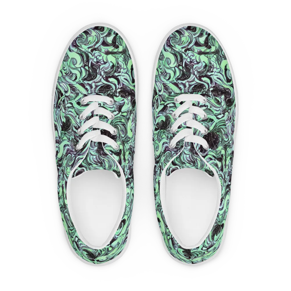 Mint Maelstrom on Men's Lace-Up Canvas Shoes — Front