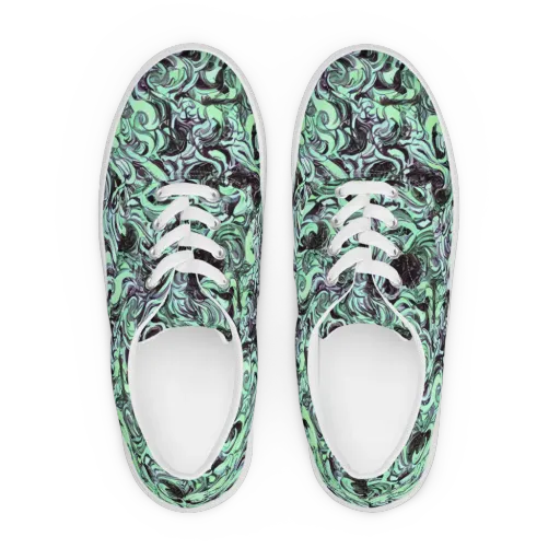 Mint Maelstrom on a Men's Lace-Up Canvas Shoes