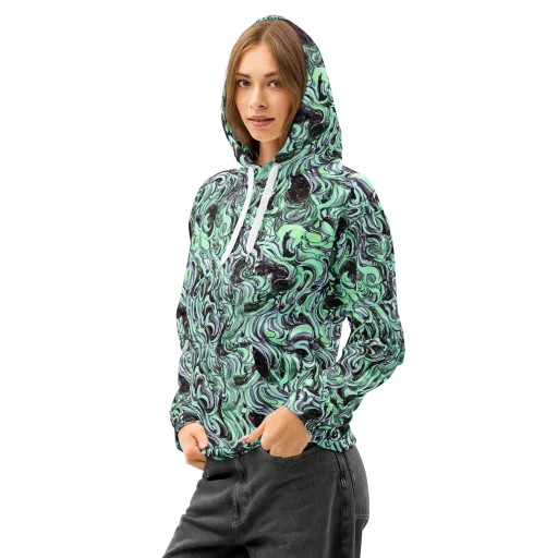 Mint Maelstrom on a Cotton Hoodie