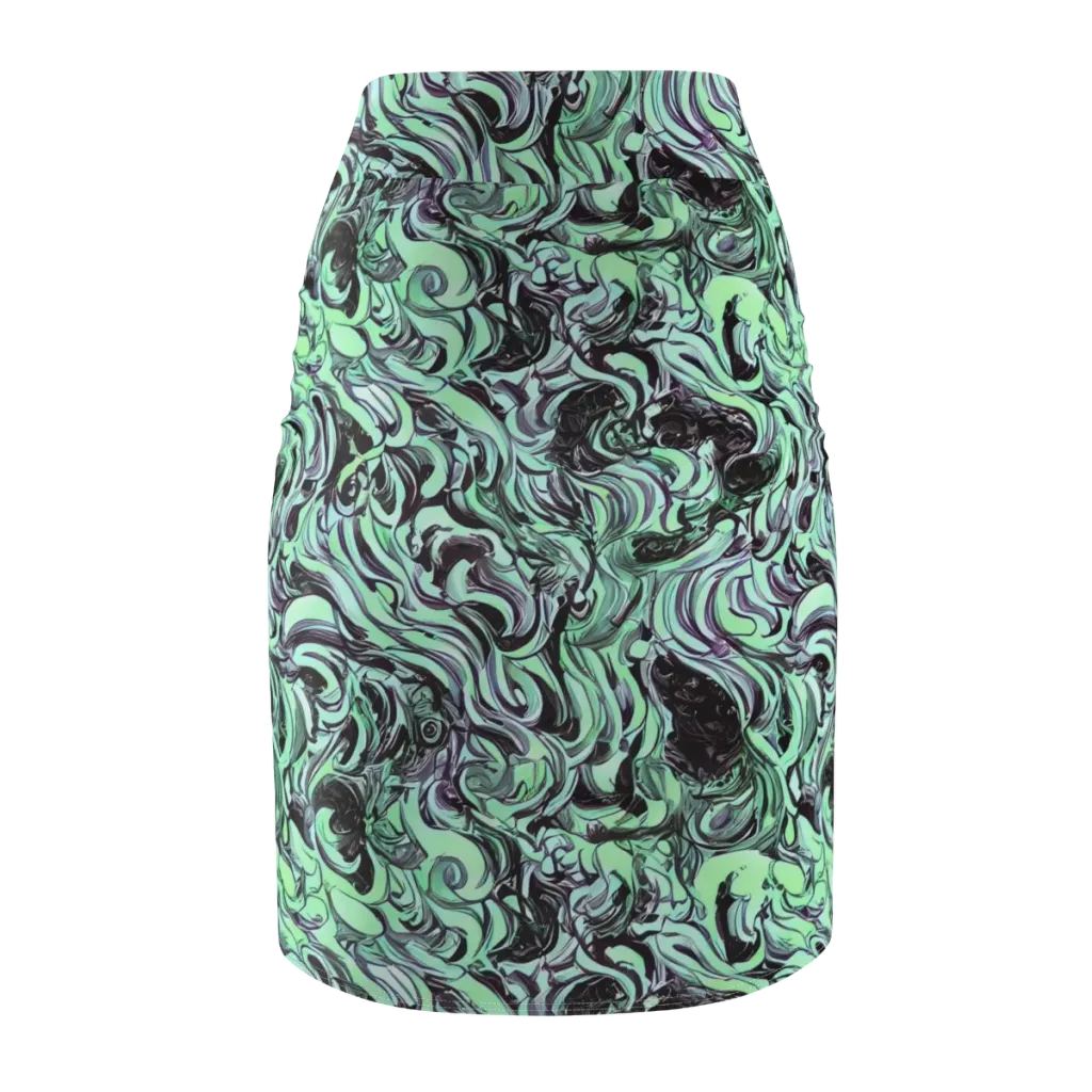 Mint Maelstrom on Pencil Skirt — Back