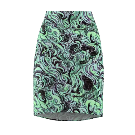 Mint Maelstrom on a Pencil Skirt