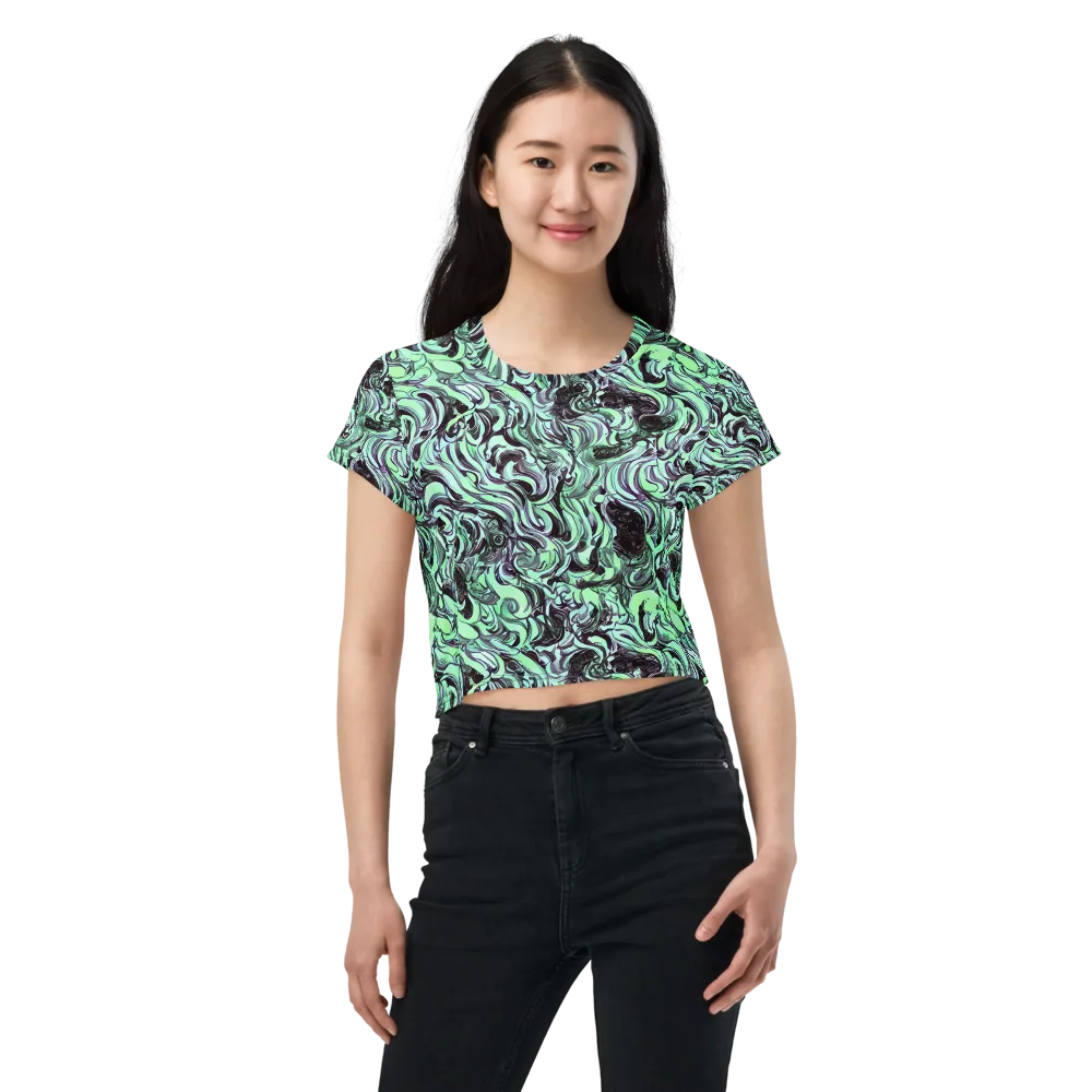 Mint Maelstrom on Crop Tee — Front