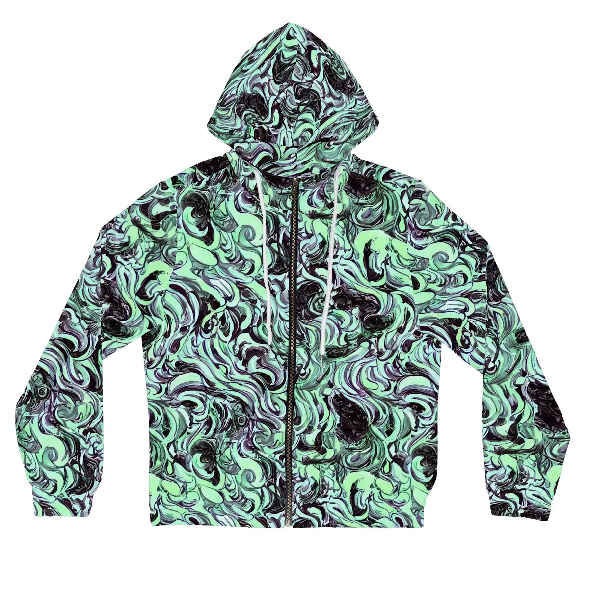 Mint Maelstrom on Women's Full-Zip Hoodie — Front