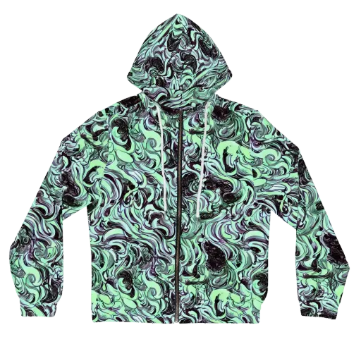 Mint Maelstrom on a Women's Full-Zip Hoodie