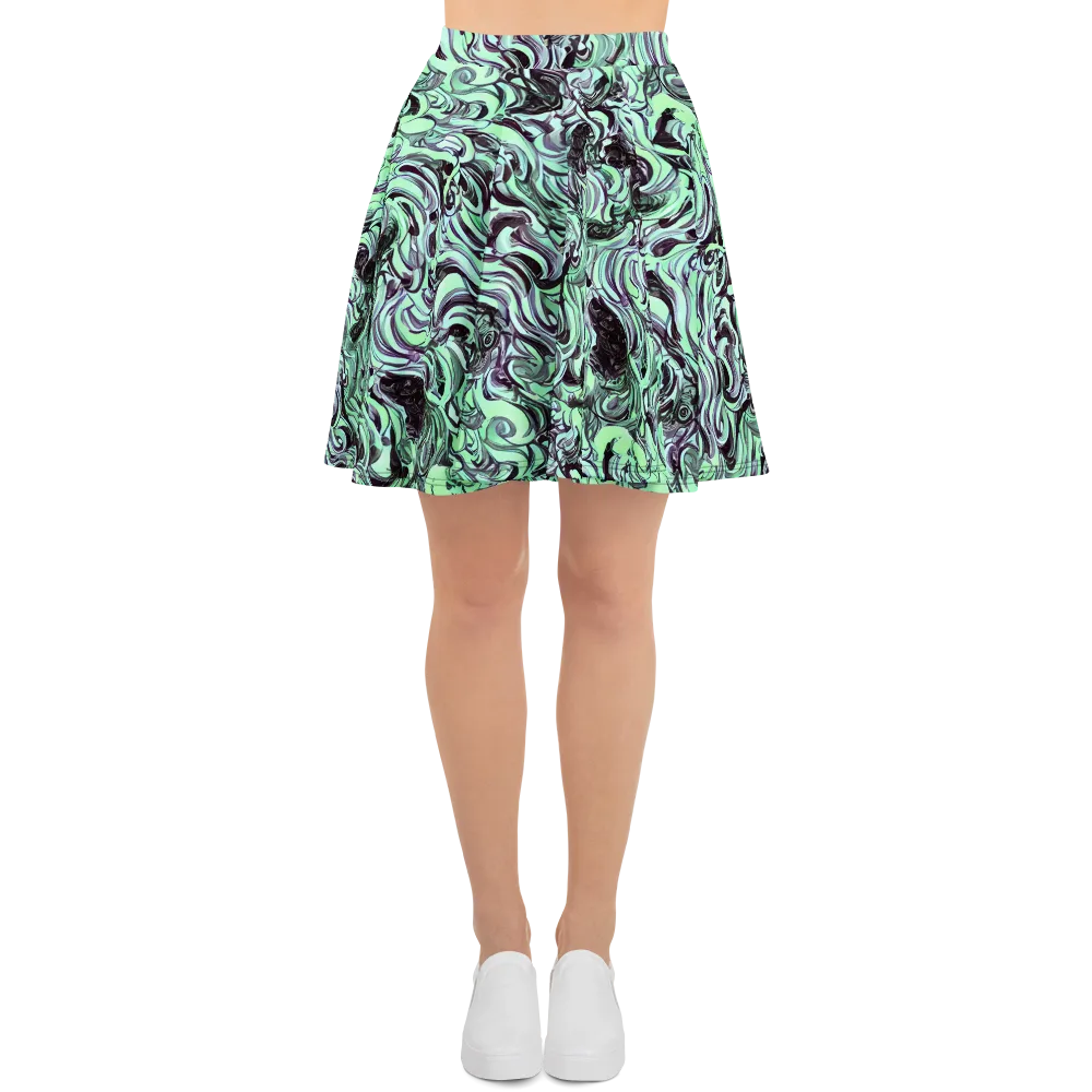 Mint Maelstrom on Skater Skirt — Front