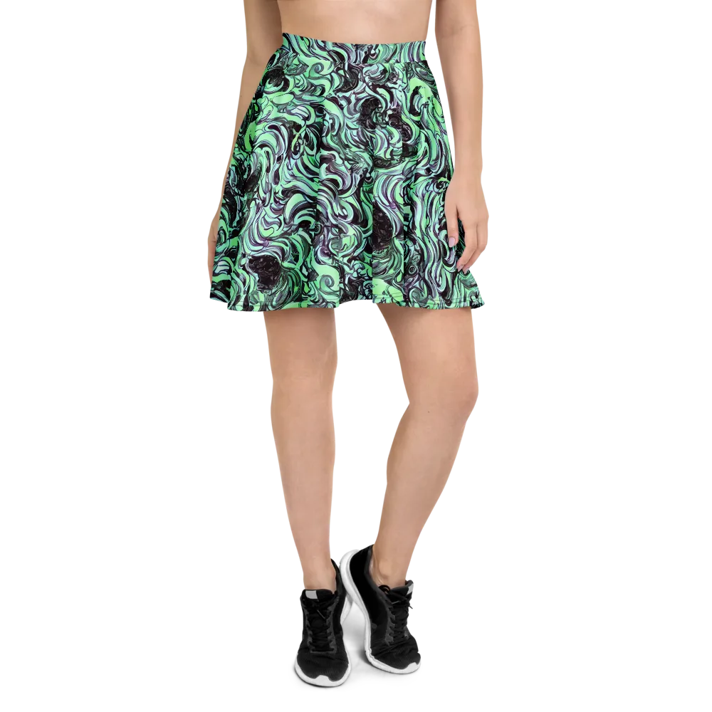 Mint Maelstrom on Skater Skirt — Front