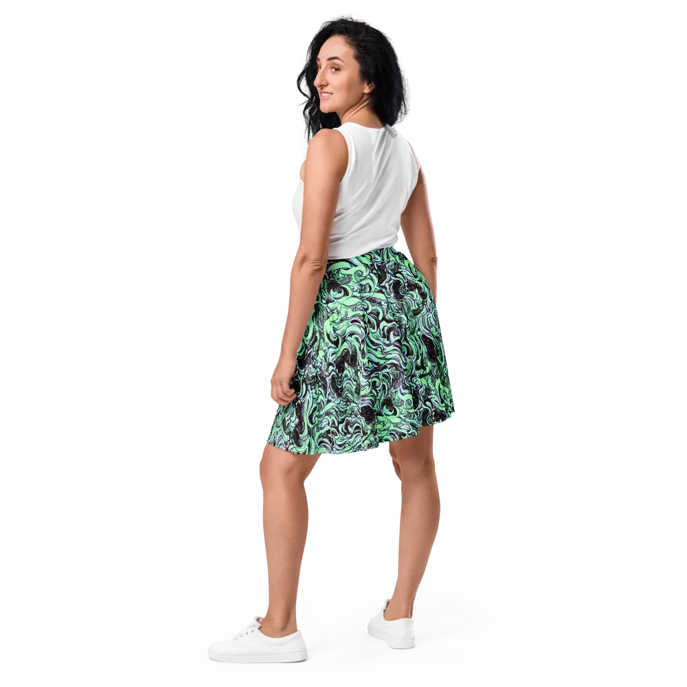Mint Maelstrom on Skater Skirt — Back