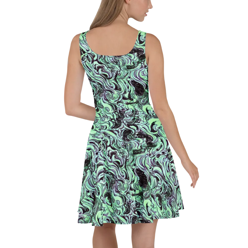 Mint Maelstrom on Skater Dress — Back