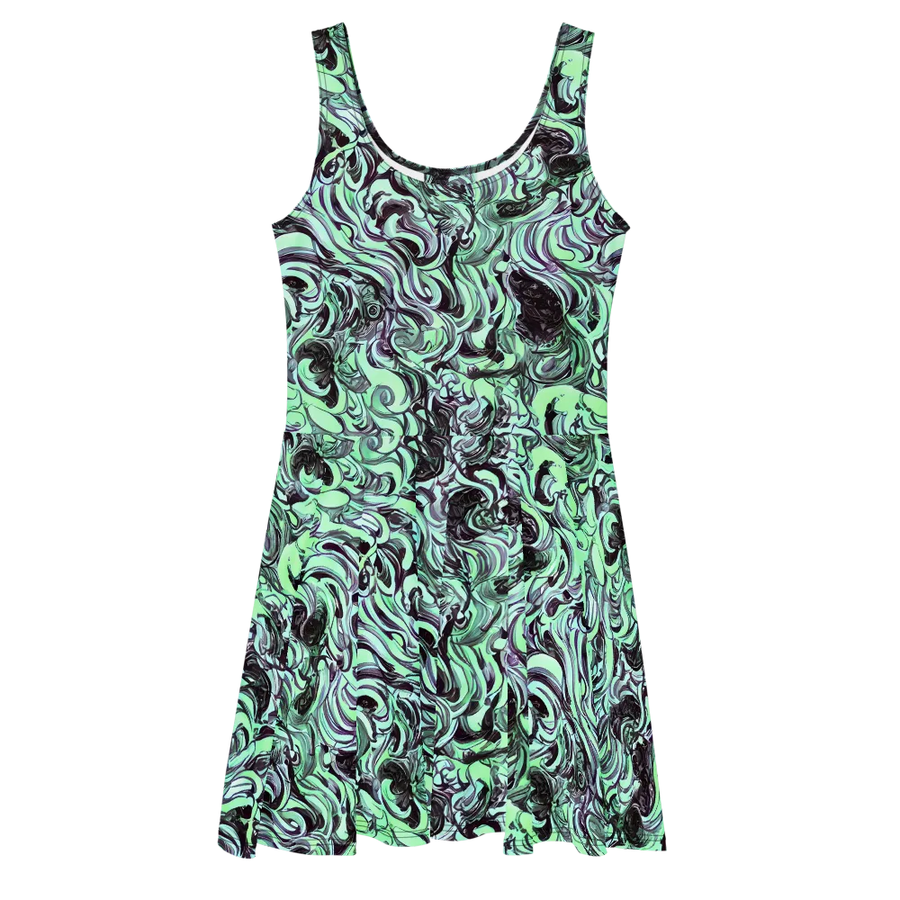 Mint Maelstrom on Skater Dress — Front