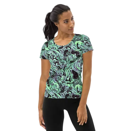 Mint Maelstrom on a Women's Athletic T-Shirt