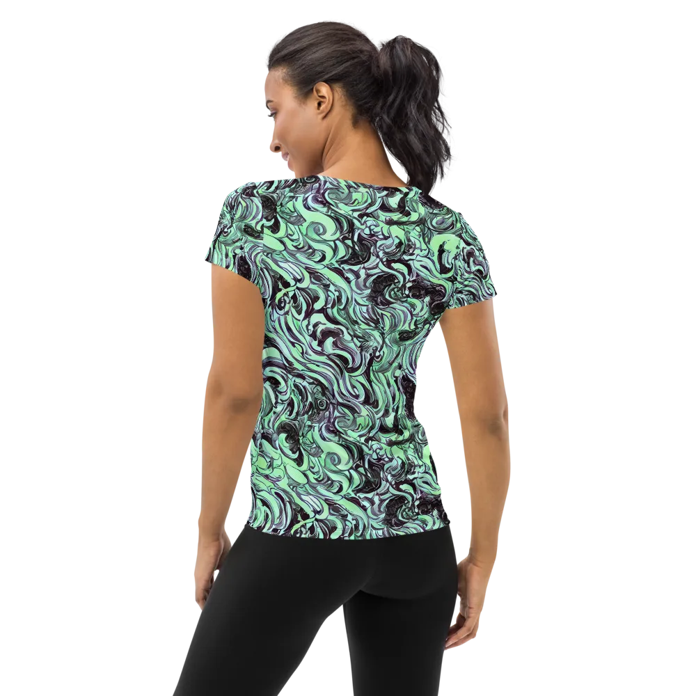 Mint Maelstrom on Women's Athletic T-Shirt — Back