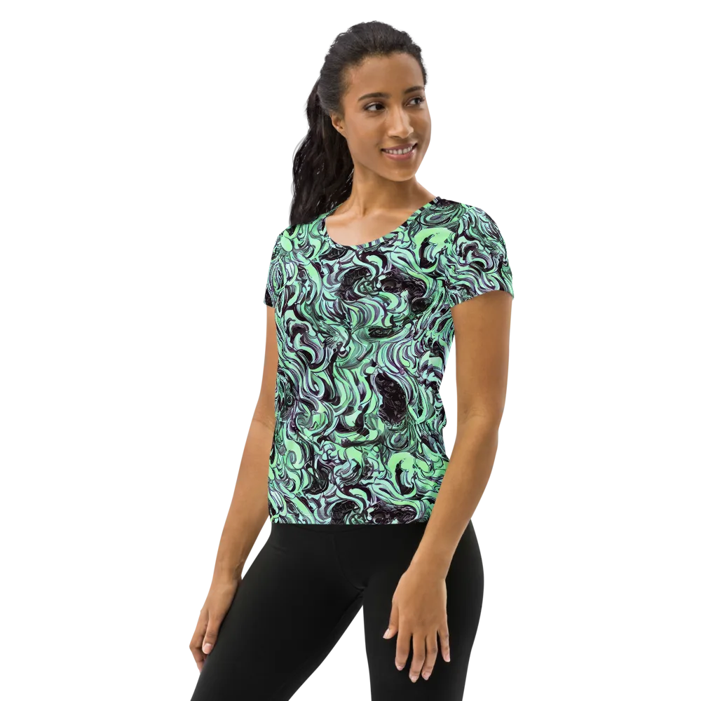 Mint Maelstrom on Women's Athletic T-Shirt — Left