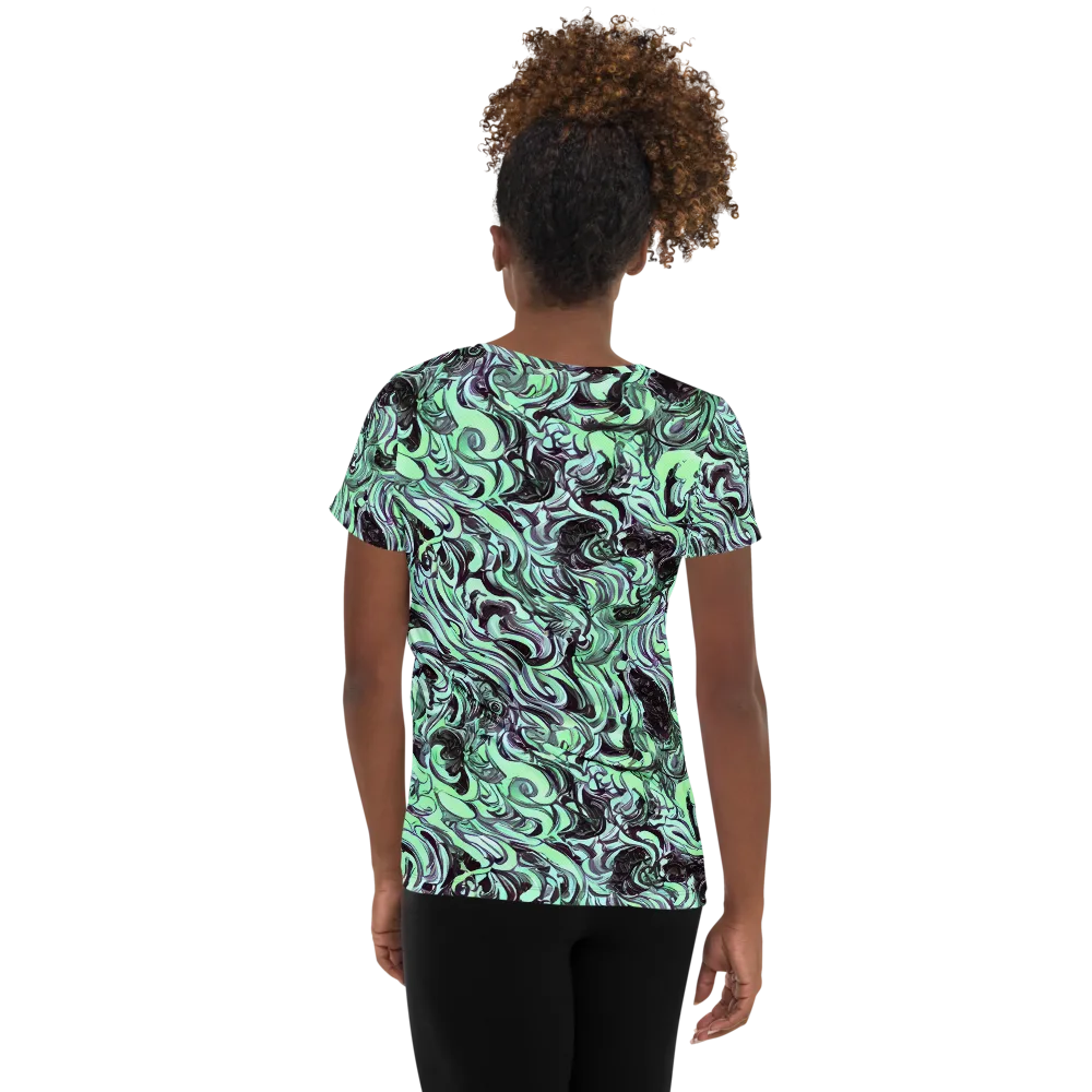 Mint Maelstrom on Women's Athletic T-Shirt — Back