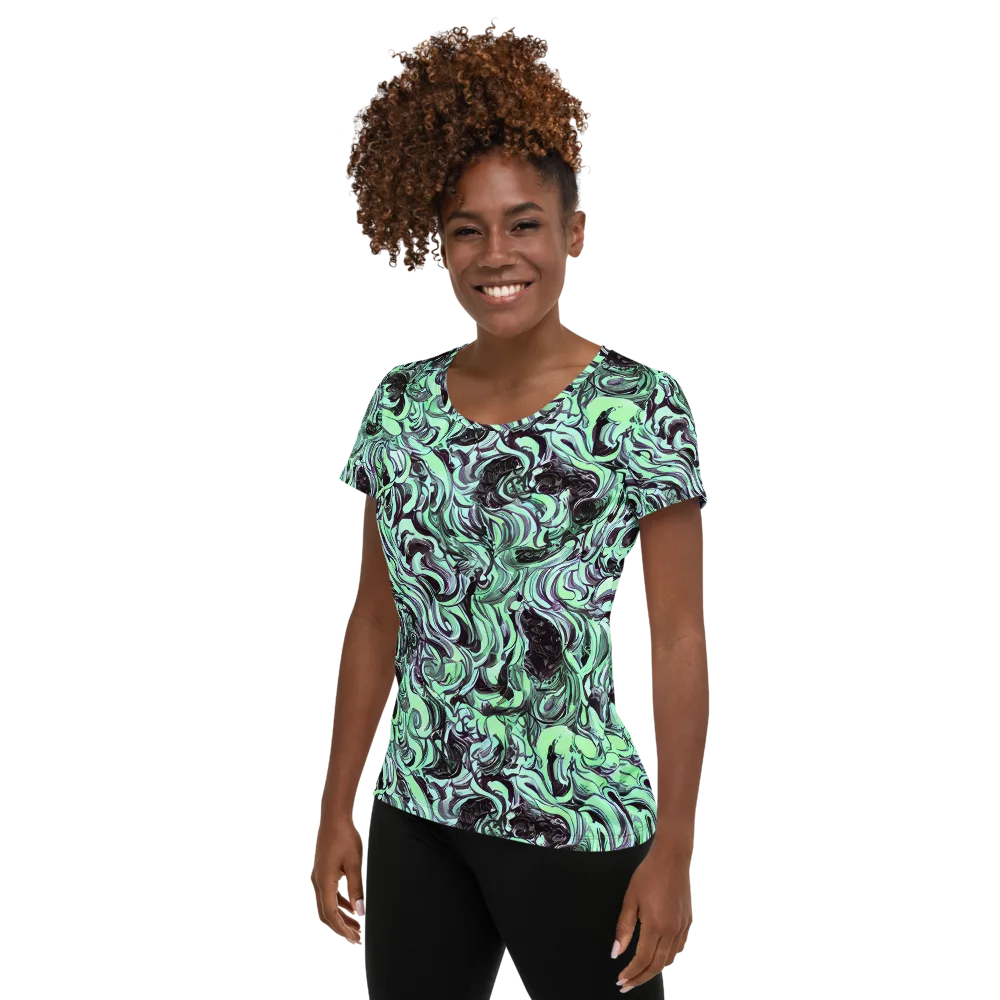 Mint Maelstrom on Women's Athletic T-Shirt — Left