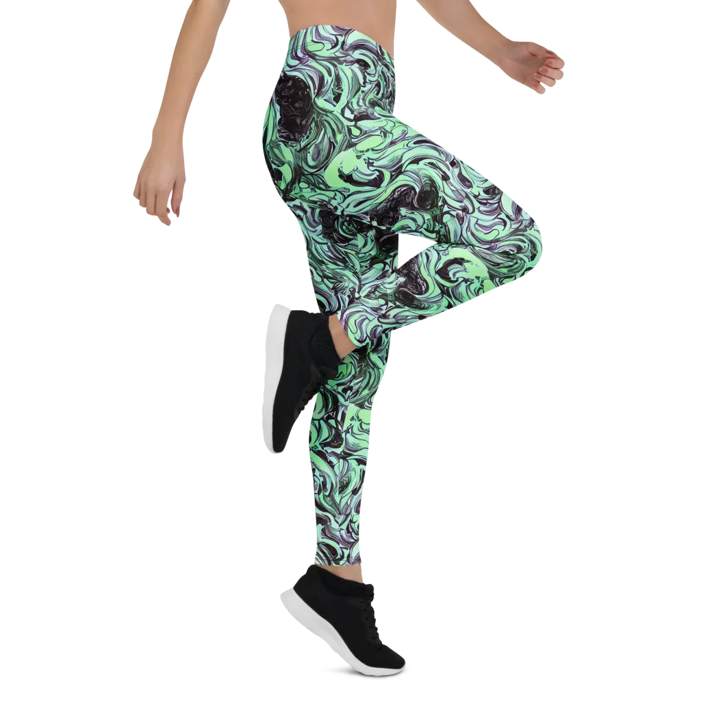 Mint Maelstrom on Leggings — Right