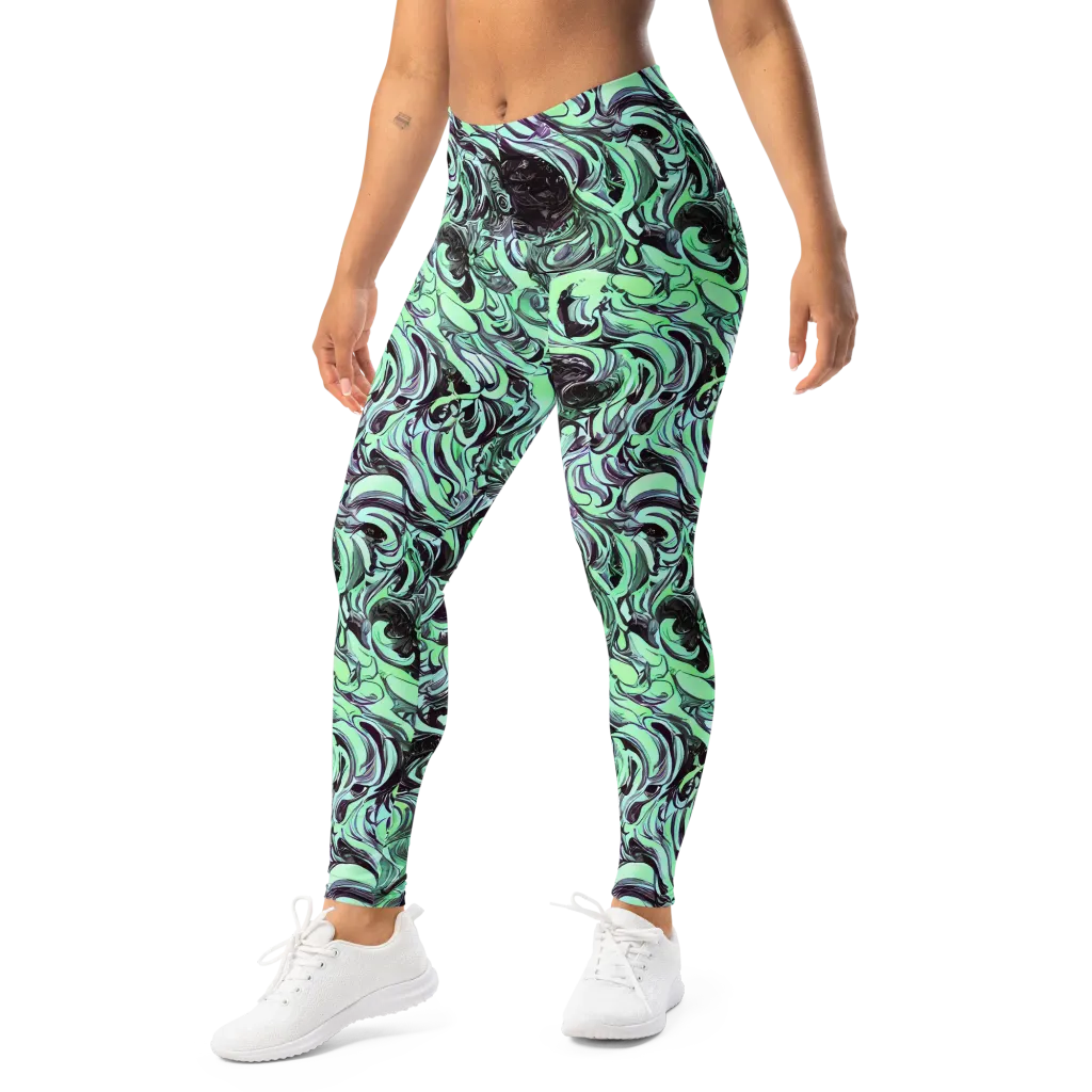 Mint Maelstrom on Leggings — Left Front