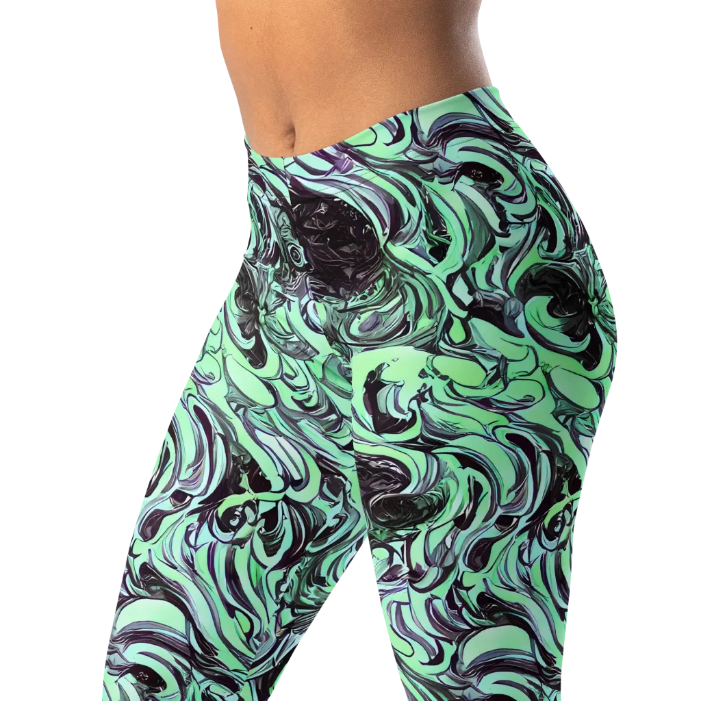 Mint Maelstrom on Leggings — Left Front