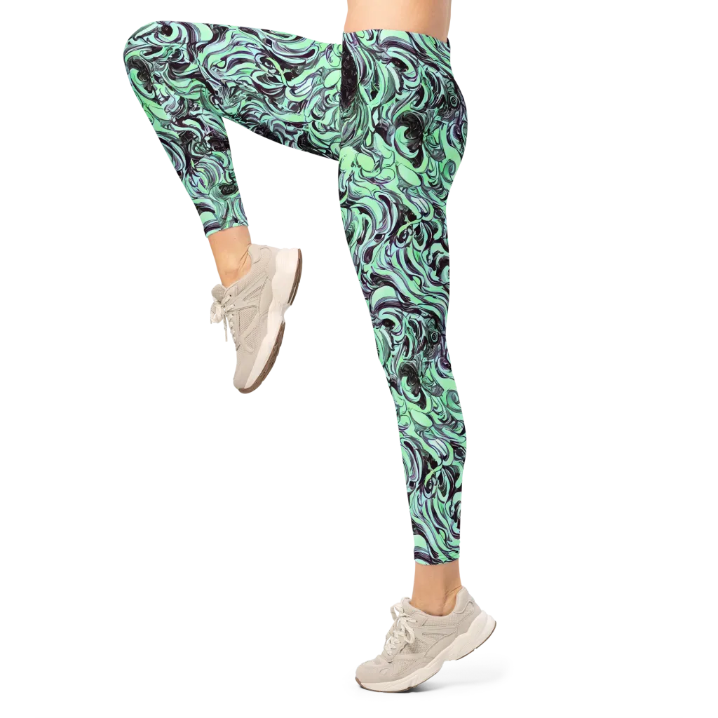 Mint Maelstrom on Leggings — Left