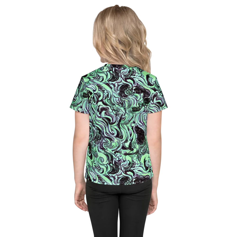 Mint Maelstrom on Kids Crew Neck T-Shirt — Back