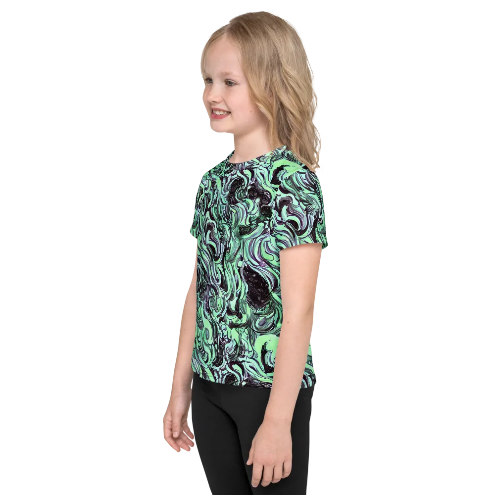 Mint Maelstrom on Kids Crew Neck T-Shirt — Left