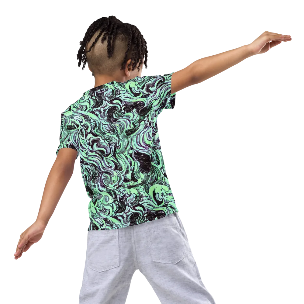Mint Maelstrom on Kids Crew Neck T-Shirt — Back