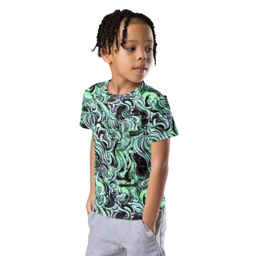 Mint Maelstrom on a Kids Crew Neck T-Shirt