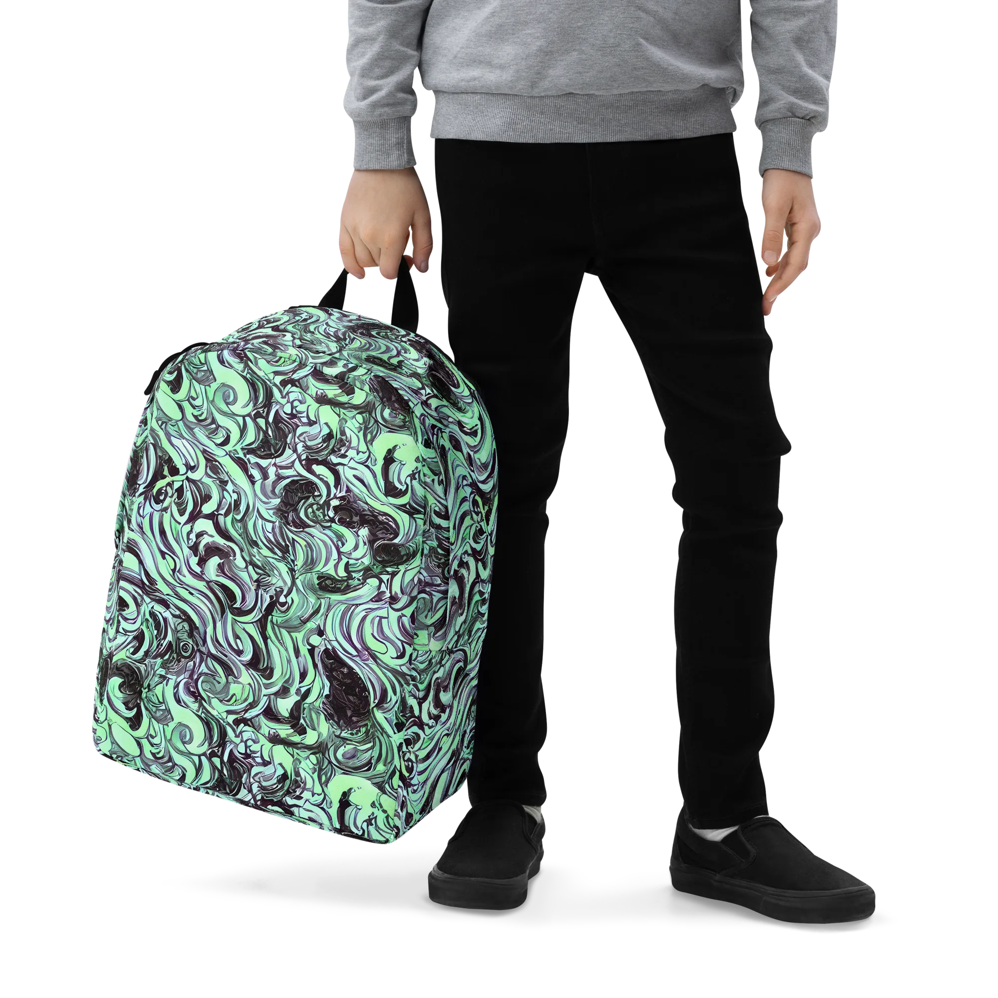 Mint Maelstrom on Minimalist Backpack — Zoomed-in