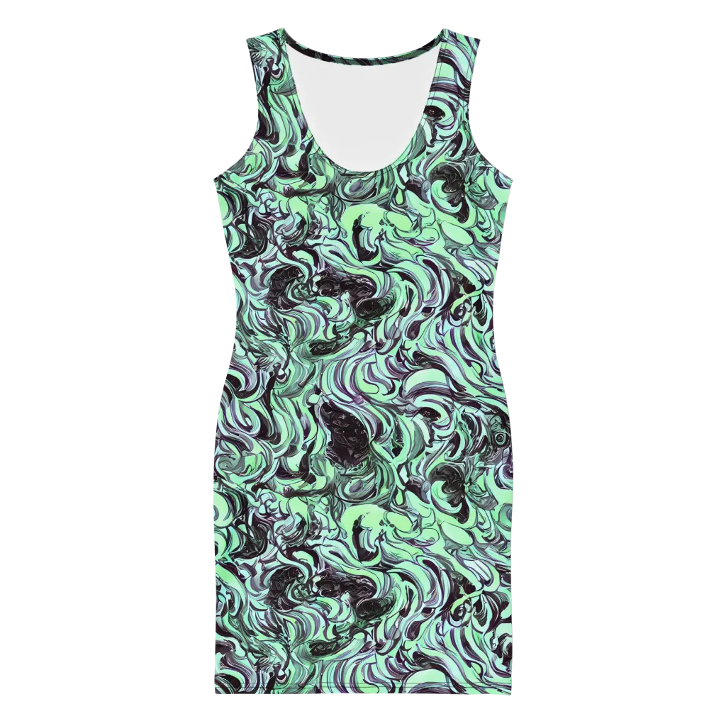 Mint Maelstrom on Bodycon Dress — Front